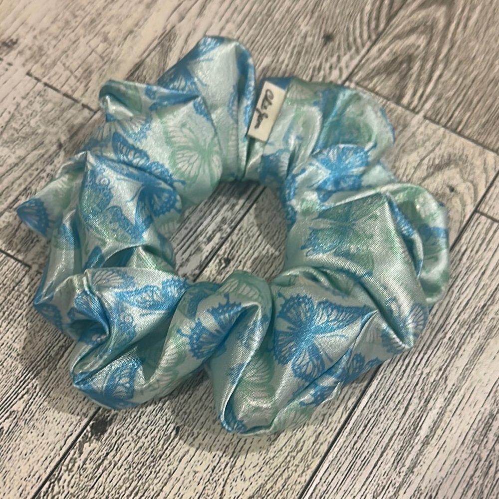Chic Jem Blue and Green Butterfly Scrunchie